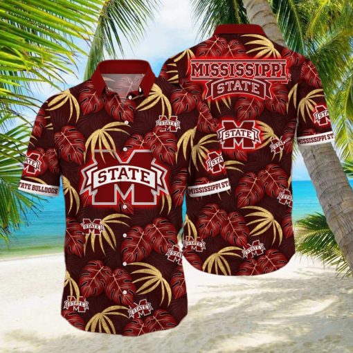 NCAA Mississippi State Bulldogs Hawaiian Shirt Palm Leaves Pattern Beach Lovers Gift