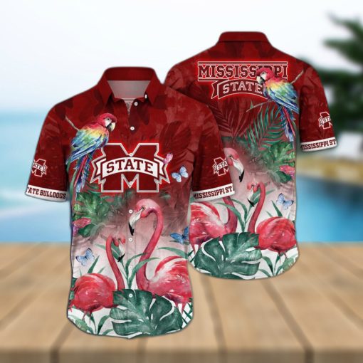 NCAA Mississippi State Bulldogs Hawaiian Shirt Pink Flamingo Gift For Dad