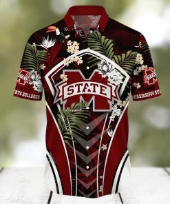 NCAA Mississippi State Bulldogs Hawaiian Shirt Tropical Palm Leaves Beach Lovers Gift