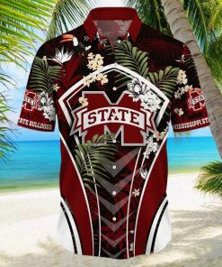 NCAA Mississippi State Bulldogs Hawaiian Shirt Tropical Palm Leaves Beach Lovers Gift