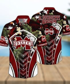 NCAA Mississippi State Bulldogs Hawaiian Shirt Tropical Palm Leaves Gift For Dad