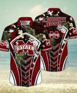 NCAA Mississippi State Bulldogs Hawaiian Shirt Tropical Palm Leaves Gift For Dad