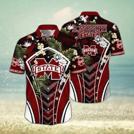 NCAA Mississippi State Bulldogs Hawaiian Shirt Tropical Palm Leaves Gift For Dad