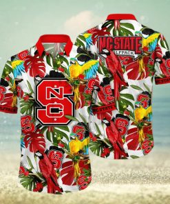 NCAA NC State Wolfpack Hawaiian Shirt Birds And Palm Leaves Gift For Beach Holiday