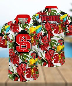 NCAA NC State Wolfpack Hawaiian Shirt Birds And Palm Leaves Gift For Beach Holiday