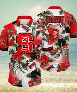 NCAA NC State Wolfpack Hawaiian Shirt Hibiscus Flowers Pattern