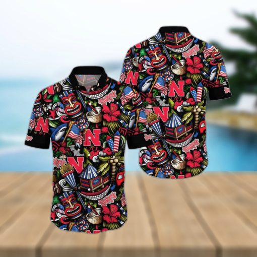 NCAA Nebraska Cornhuskers Flower Hawaii Shirt Summer Vibes For FootBall Fans