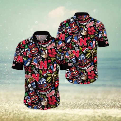 NCAA Nebraska Cornhuskers Flower Hawaii Shirt Summer Vibes For FootBall Fans