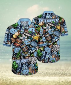 NCAA North Carolina Tar Heels Tiki Hippie Hawaiian Shirt The Perfect Summer Vibe For FootBall Fans