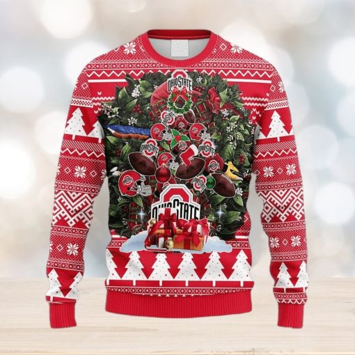 NCAA Ohio State Buckeyes Tree Ball Christmas Ugly 3D Sweater For Men And Women Gift Ugly Christmas