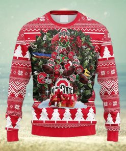 NCAA Ohio State Buckeyes Tree Ball Christmas Ugly 3D Sweater For Men And Women Gift Ugly Christmas