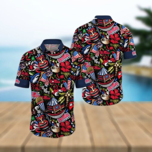 NCAA Ole Miss Rebels Flower Hawaii Shirt Summer Vibes For FootBall Fans