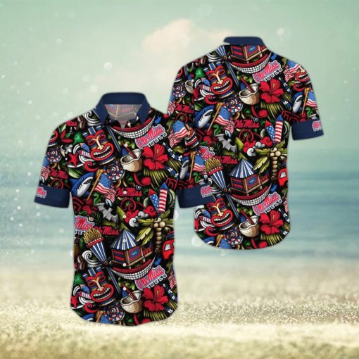 NCAA Ole Miss Rebels Flower Hawaii Shirt Summer Vibes For FootBall Fans