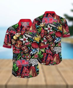 NCAA Ole Miss Rebels Tiki Hippie Hawaiian Shirt The Perfect Summer Vibe For FootBall Fans