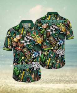 NCAA Oregon Ducks Tiki Hippie Hawaiian Shirt The Perfect Summer Vibe For FootBall Fans