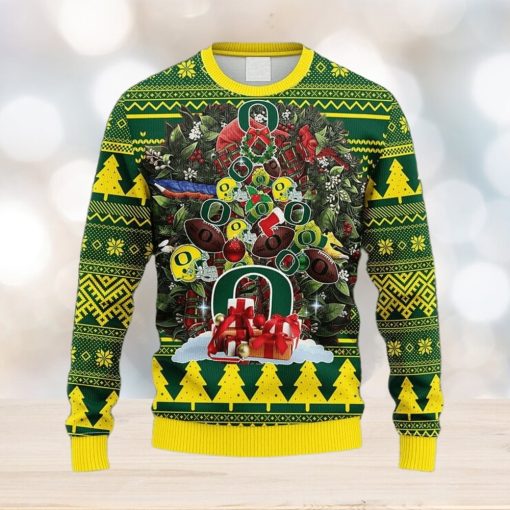 NCAA Oregon Ducks Tree Fleece 3D Sweater For Men And Women Gift Ugly Christmas