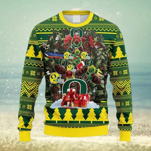 NCAA Oregon Ducks Tree Fleece 3D Sweater For Men And Women Gift Ugly Christmas