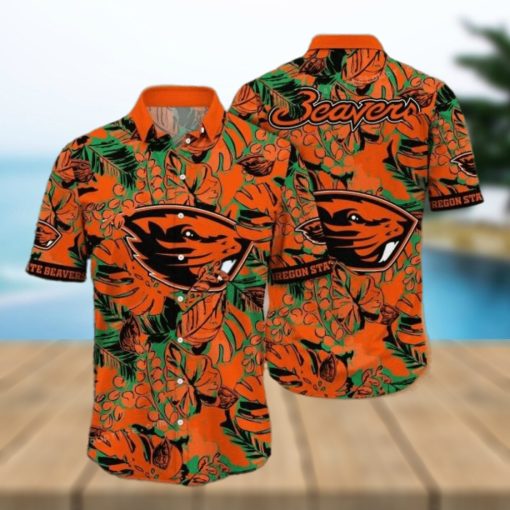 NCAA Oregon State Beavers Flower Button Up Hawaiian Shirt 3D Shirt, Oregon State Beavers Gift