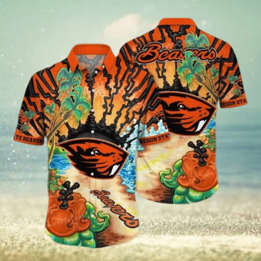 NCAA Oregon State Beavers Flower Hawaiian Shirt 3D Shirt, Oregon State Beavers Holiday Gifts