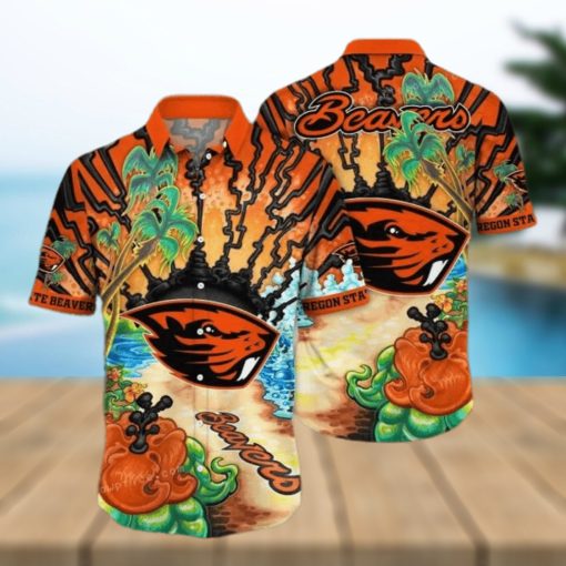 NCAA Oregon State Beavers Flower Hawaiian Shirt 3D Shirt, Oregon State Beavers Holiday Gifts