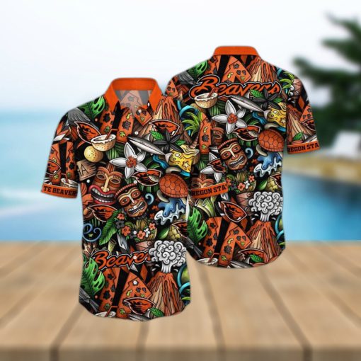 NCAA Oregon State Beavers Tiki Hippie Hawaiian Shirt The Perfect Summer Vibe For FootBall Fans