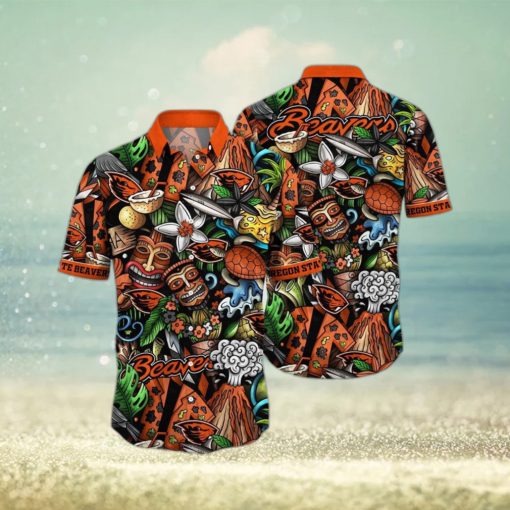 NCAA Oregon State Beavers Tiki Hippie Hawaiian Shirt The Perfect Summer Vibe For FootBall Fans