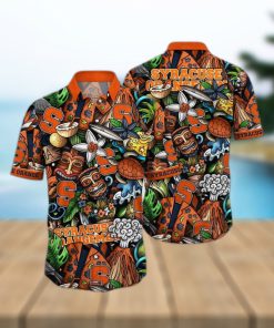 NCAA Syracuse Orange Tiki Hippie Hawaiian Shirt The Perfect Summer Vibe For FootBall Fans