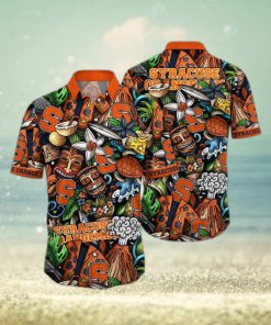 NCAA Syracuse Orange Tiki Hippie Hawaiian Shirt The Perfect Summer Vibe For FootBall Fans