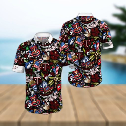 NCAA Texas A&ampM Aggies Flower Hawaii Shirt Summer Vibes For FootBall Fans