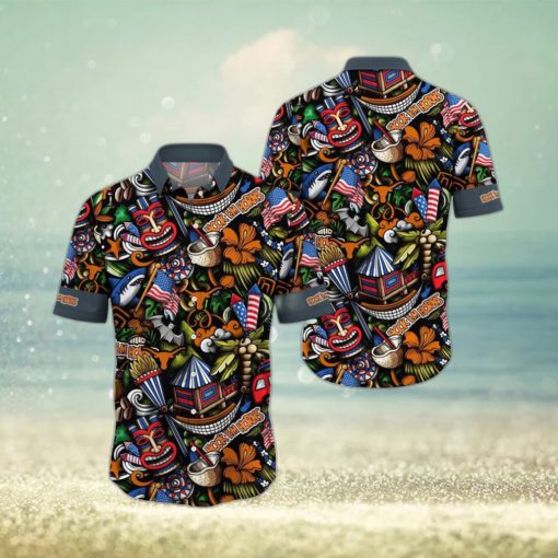 NCAA Texas Longhorns Flower Hawaii Shirt Summer Vibes For FootBall Fans