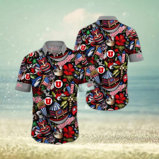 NCAA Utah Utes Flower Hawaii Shirt Summer Vibes For FootBall Fans