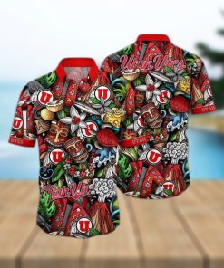 NCAA Utah Utes Tiki Hippie Hawaiian Shirt The Perfect Summer Vibe For FootBall Fans