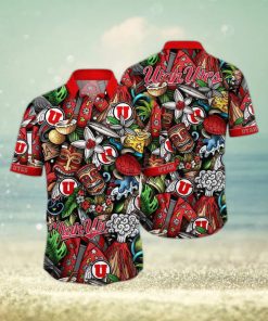 NCAA Utah Utes Tiki Hippie Hawaiian Shirt The Perfect Summer Vibe For FootBall Fans