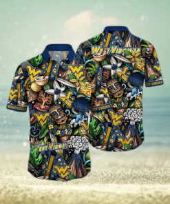 NCAA West Virginia Mountaineers Tiki Hippie Hawaiian Shirt The Perfect Summer Vibe For FootBall Fans