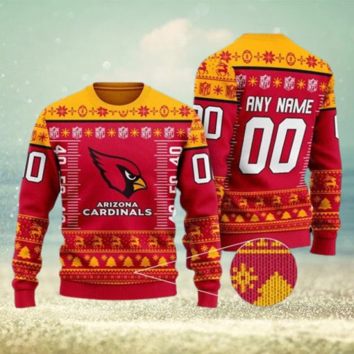 NFL Arizona Cardinals Custom Name Number Ugly Christmas Sweater V3