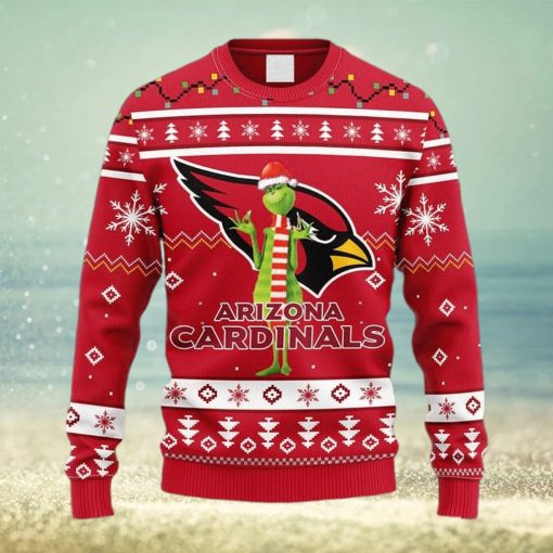 NFL Arizona Cardinals Funny Grinch Christmas Ugly 3D Sweater For Men And Women Gift Ugly Christmas