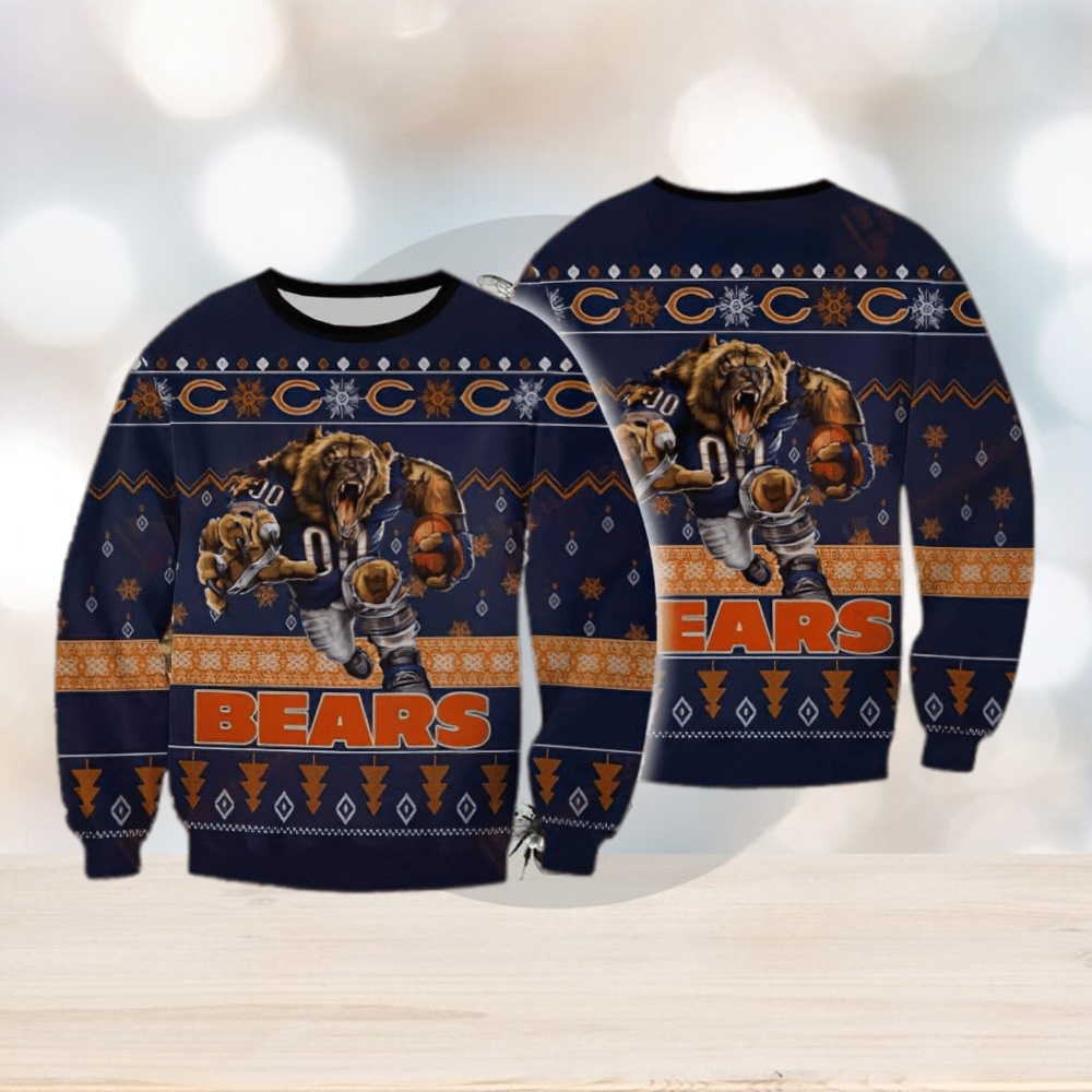 Chicago Bears Christmas Pine Tree All Over Printed Xmas Christmas Ugly  Sweater - Limotees