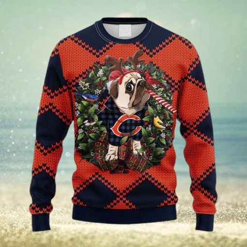 NFL Chicago Bears Pub Dog Christmas Ugly 3D Sweater For Men And Women Gift Ugly Christmas