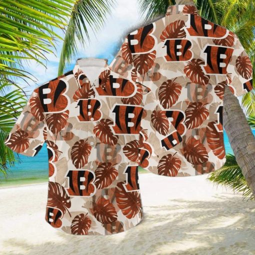 NFL Cincinnati Bengals Logo Leaf 3D Hawaiian Shirt For Fans Gift Summer