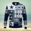 Texas Rangers Logo Knitted Snowflakes Pattern Ugly Christmas Sweater