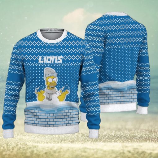 NFL Detroit Lions Christmas AOP Warm Ugly Sweater