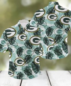 NFL Green Bay Packers Logo Leaf 3D Hawaiian Shirt For Fans Gift Summer