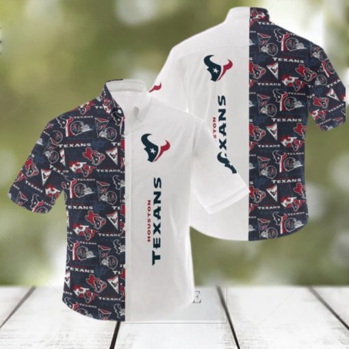 NFL Houston Texans Logo Hot Hawaiian Shirt Gift For Men And Women Color White