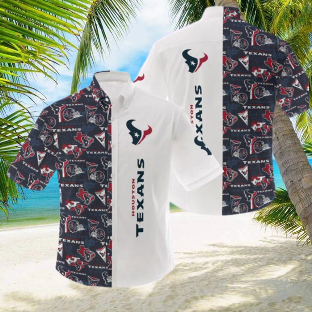 NFL Houston Texans Logo Hot Hawaiian Shirt Gift For Men And Women Color  White - Limotees