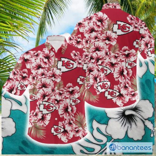 NFL Kansas City Chiefs Hibiscus Flower Red 3D Hawaiian Shirt For Fans Gift