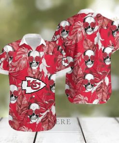 NFL Kansas City Chiefs Skull Flowers Hawaiian Shirt