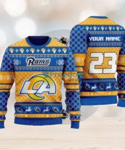 NFL Los Angeles Rams Custom Name And Number Ugly Christmas Sweater