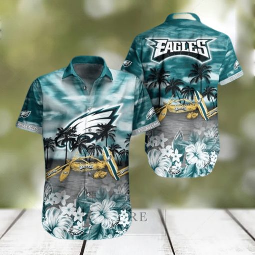 NFL Philadelphia Eagles Hawaiian Shirt Tropical Pattern Summer Vacation Gift