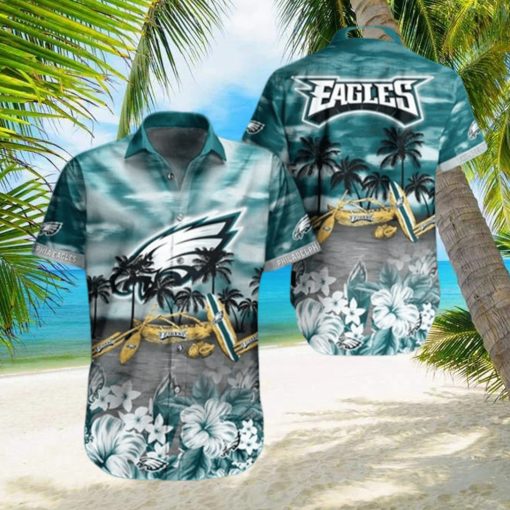 NFL Philadelphia Eagles Hawaiian Shirt Tropical Pattern Summer Vacation Gift