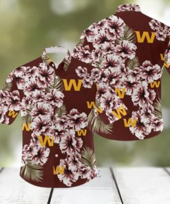 NFL Washington Football Team Hibiscus Flower 3D Hawaiian Shirt For Fans Gift